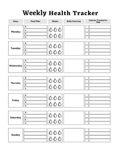 Personal Meal Planner -Comprehensive Focused Printable